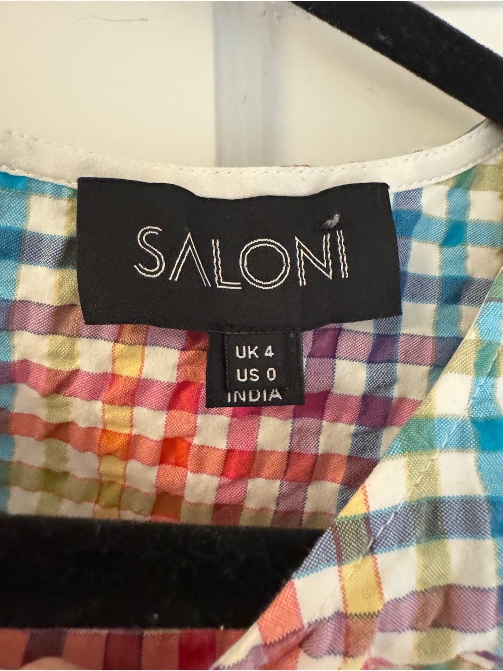 Saloni Rainbow Gingham Top Size 0 - Picture 4 of 6